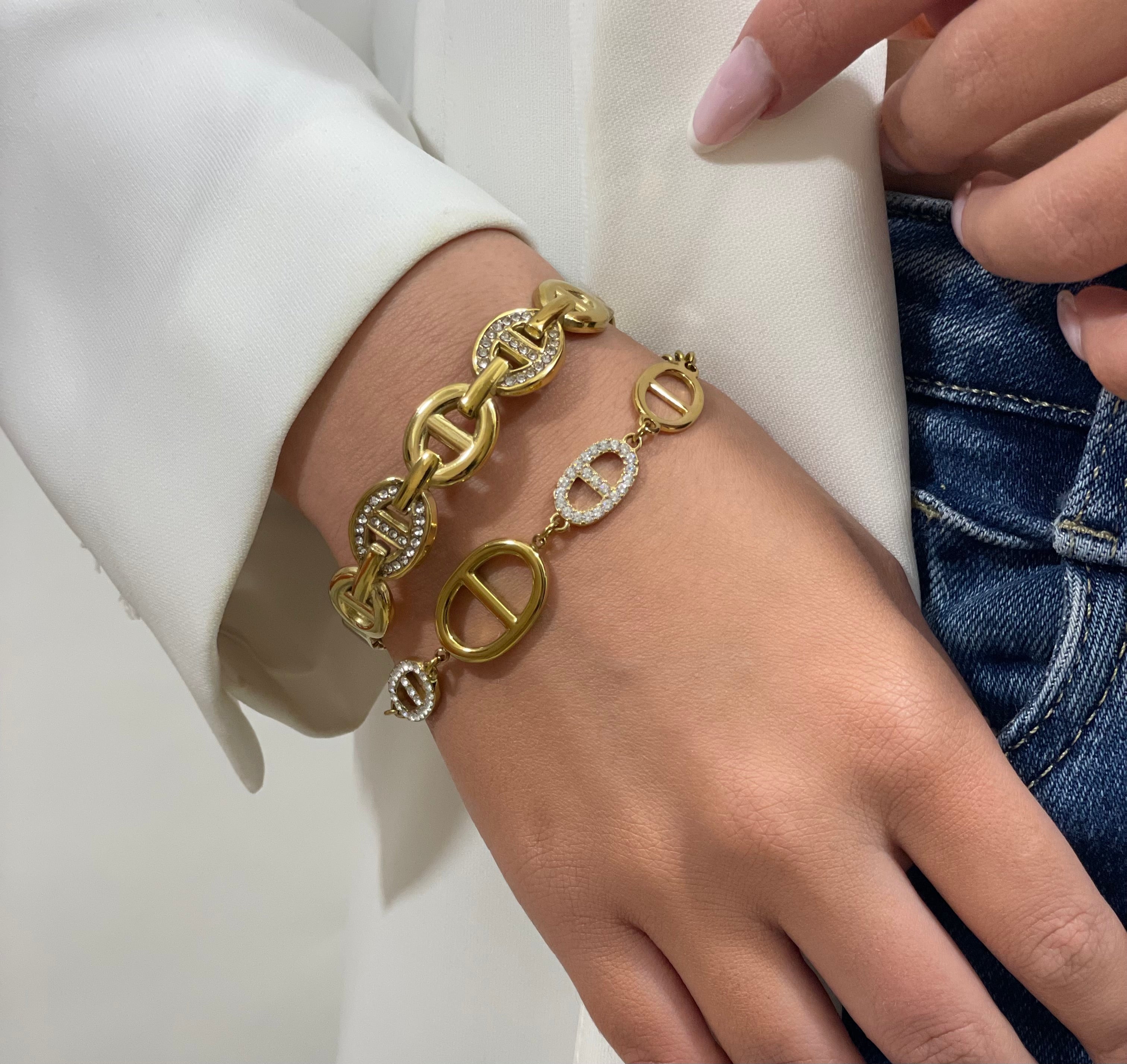 Bracelets Joncs Maille Marine