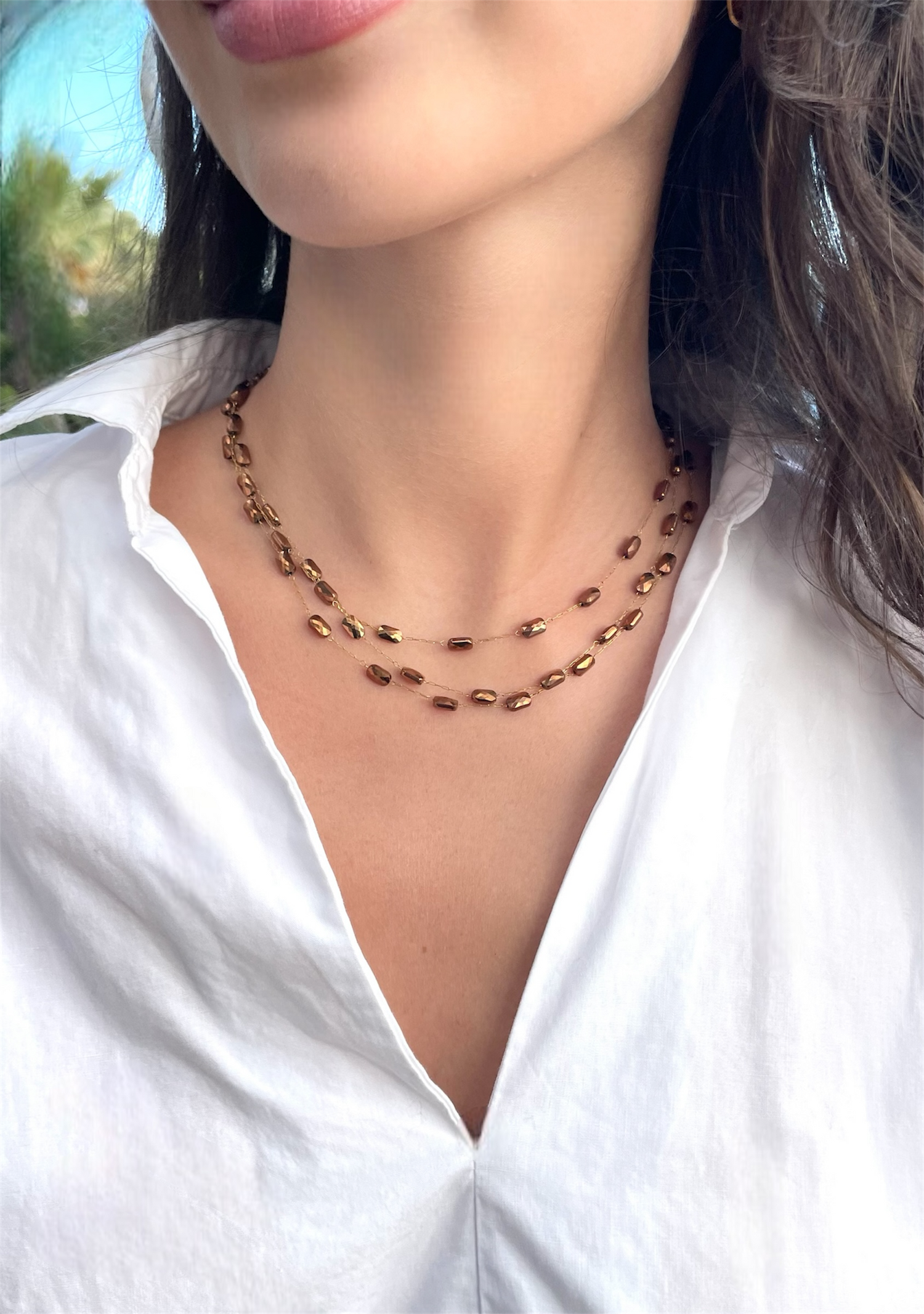 Collier Perles Marron - Eva