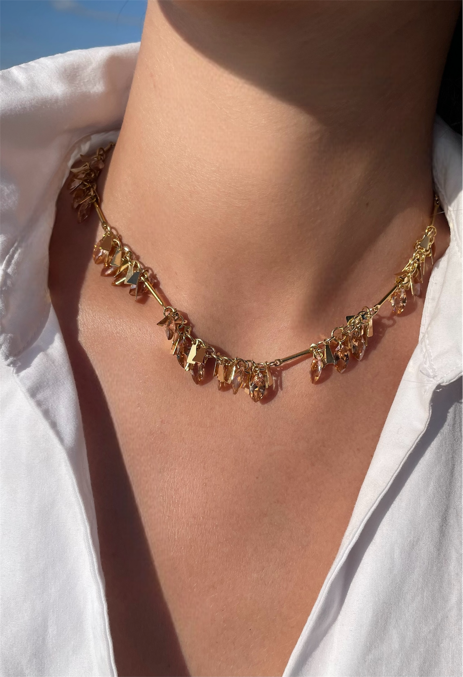 Collier Cristaux Acier Inoxydable - Lise