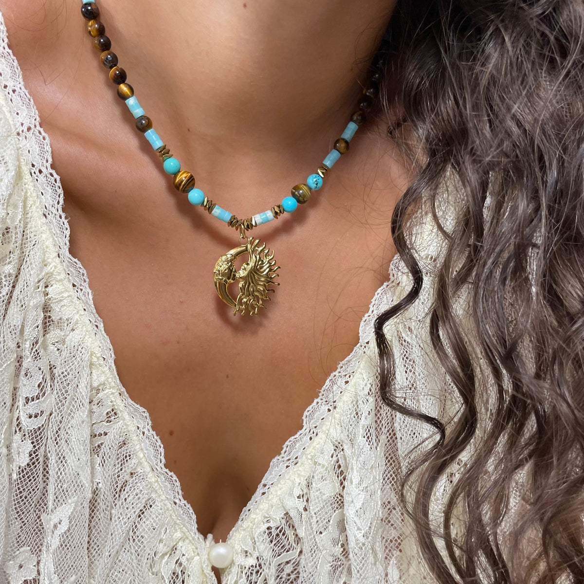 Collier pierres naturelles - Éclipse