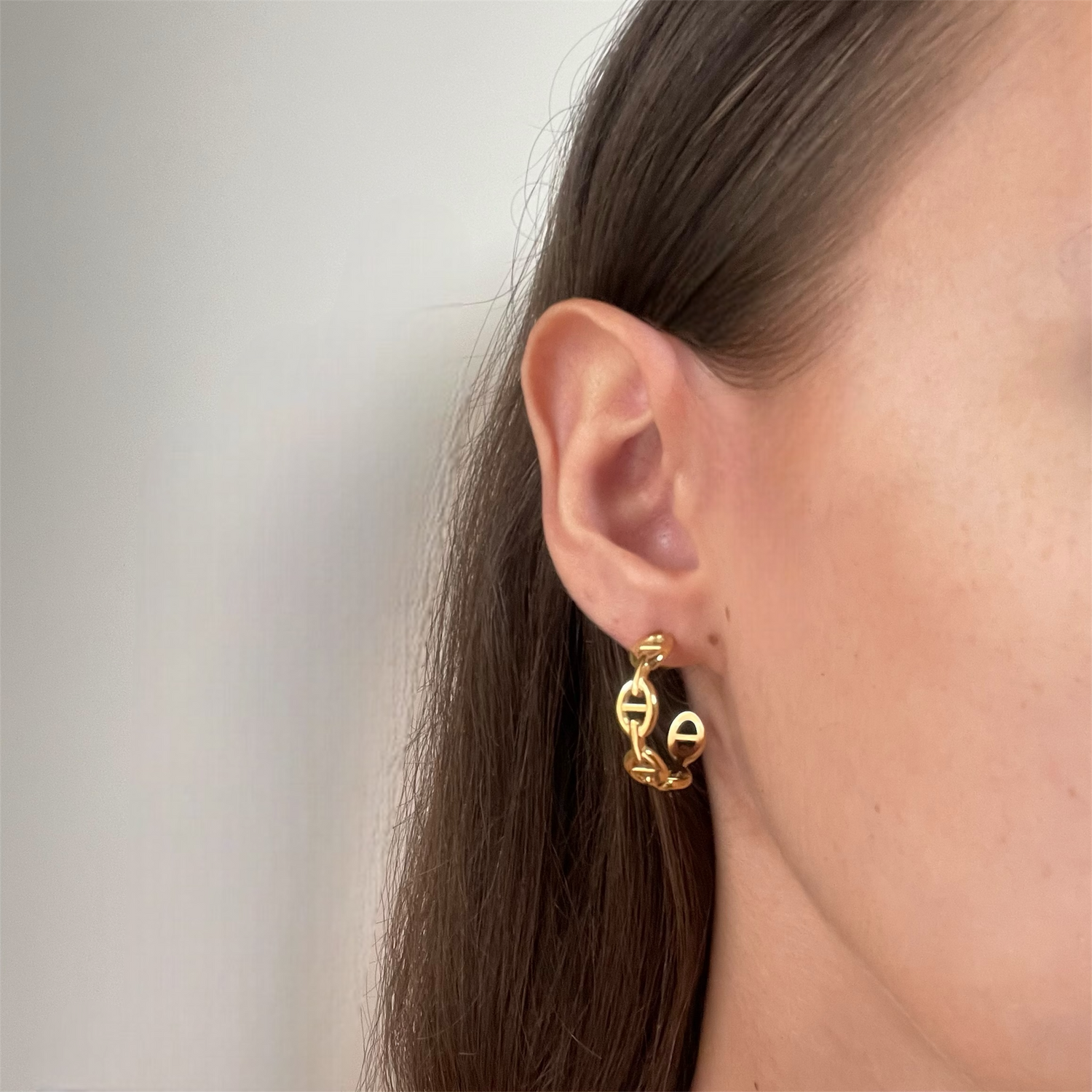 Créoles Maille Marine Acier Inoxydable - Hailey