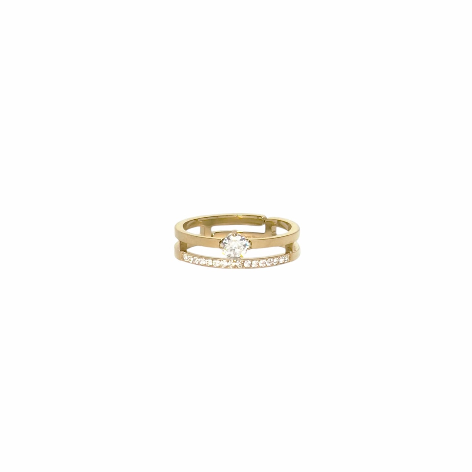 Bague 2 rangs & Zirconium - Constance