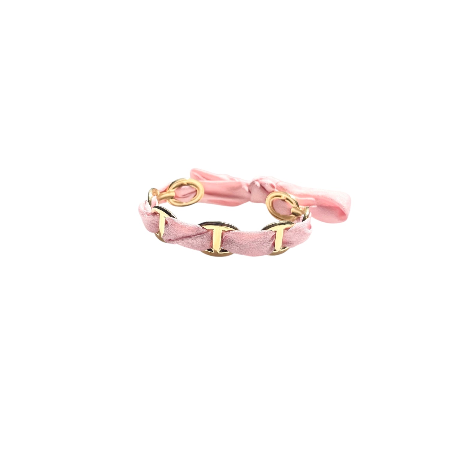 Bracelet Jonc Cordon Rose Maille Marine Acier Inoxydable - Hailey