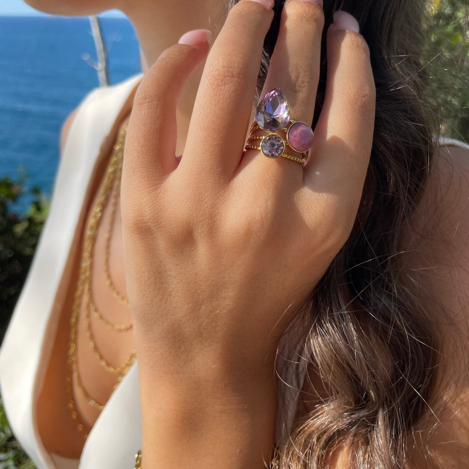 Bague Cristaux et Pierres - Roxy