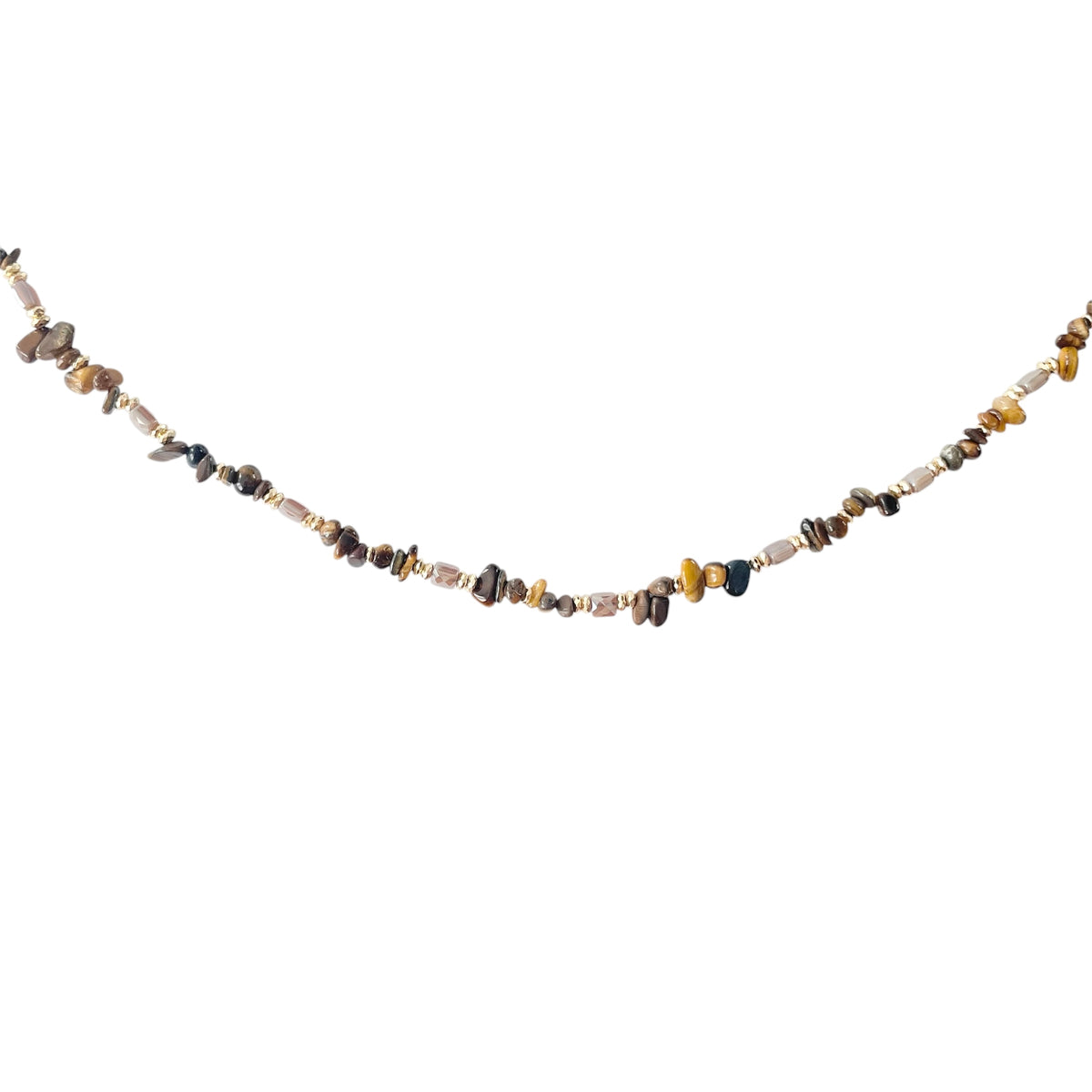 Collier œil de tigre pierres naturelles pour femme 
