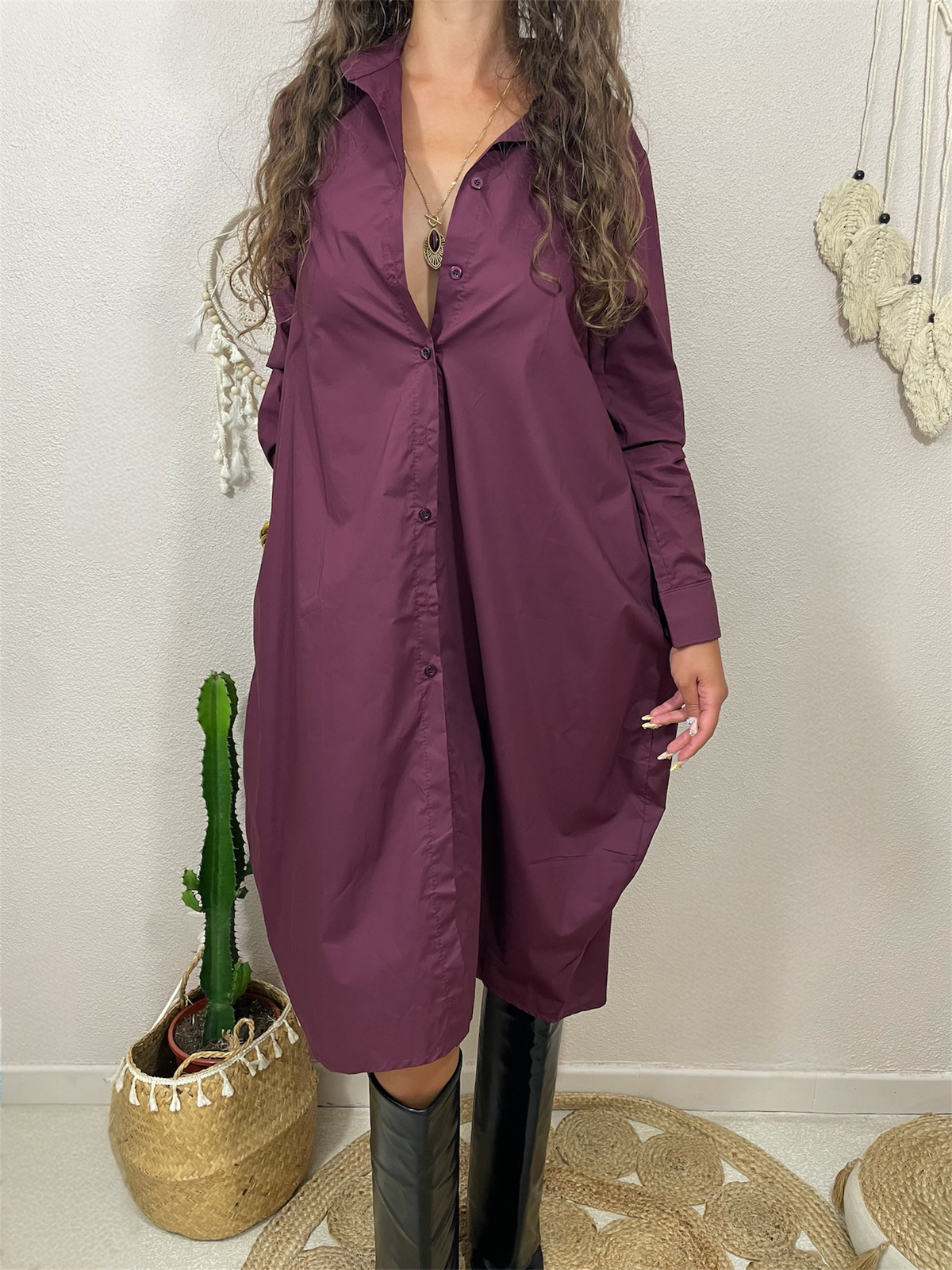 Robe chemise - Prune