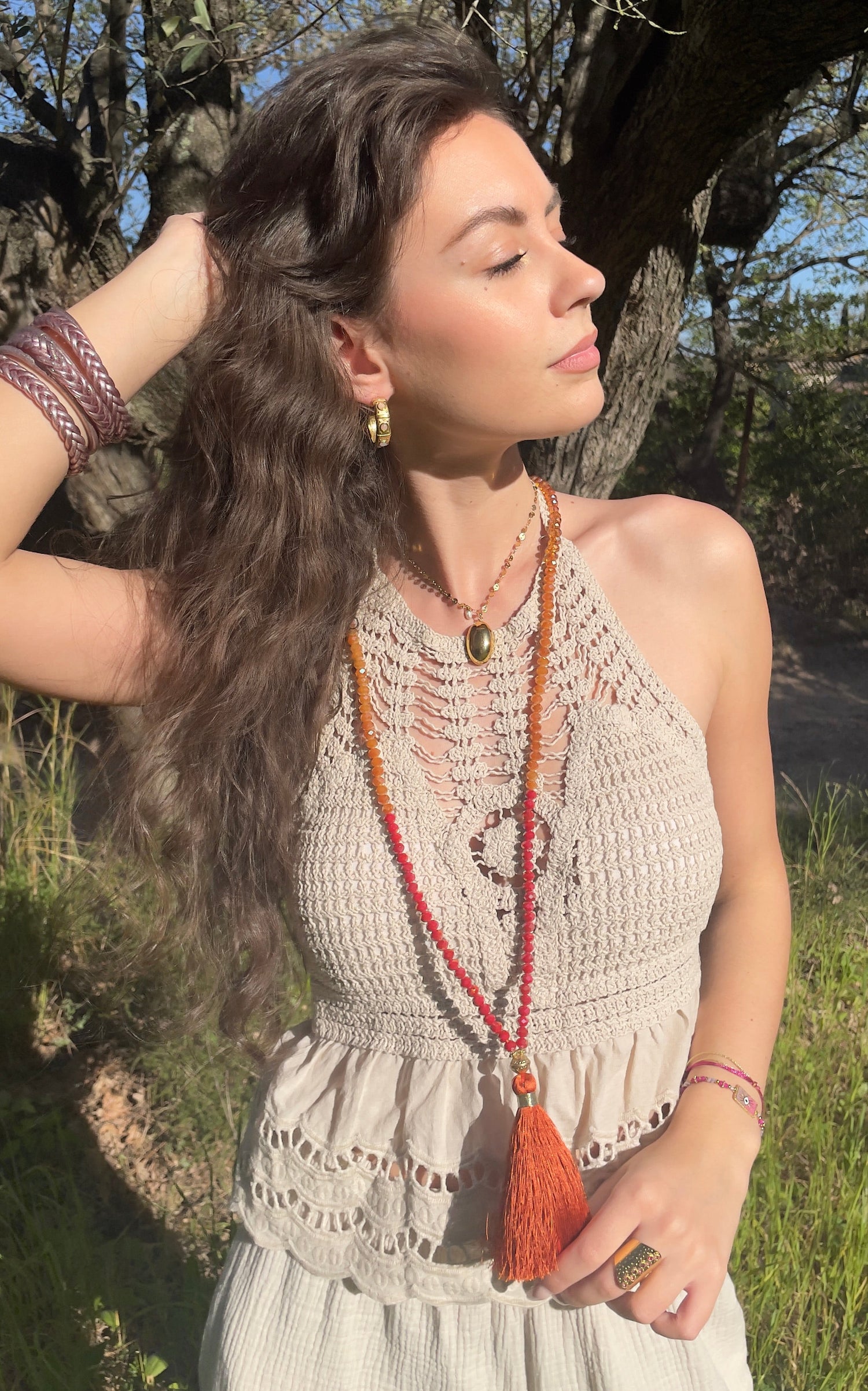 Collier Sautoir Pompon