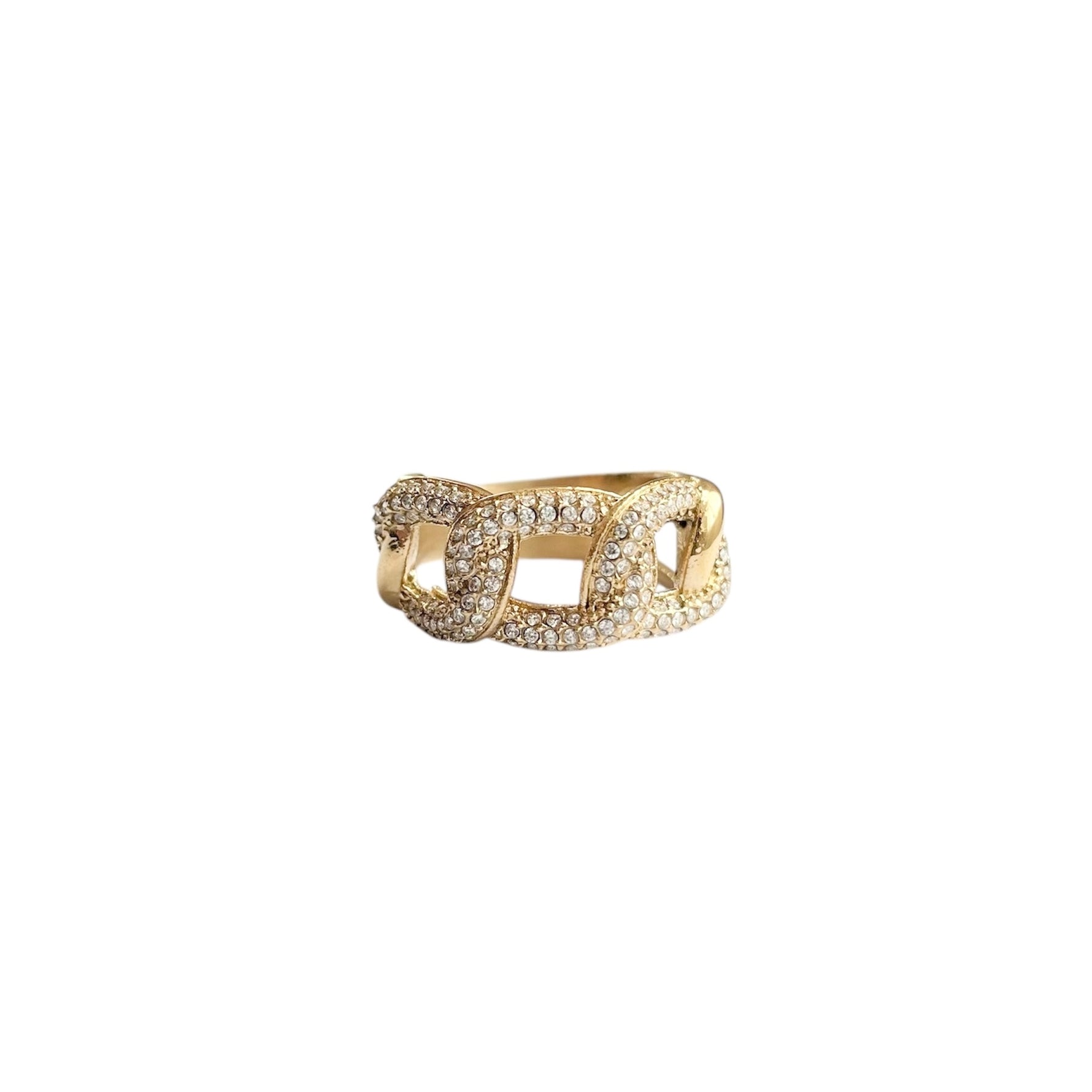 Bague 3 anneaux tendance prestige ajustable en acier inoxydable doré pour femme