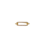 Bague ajustable barre horizontale en acier inoxydable doré pour femme 