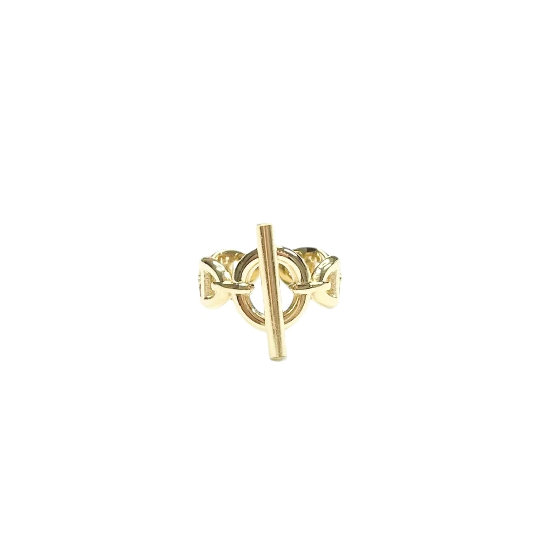 Bague maille marine dore en acier inoxydable tendance pour femmes