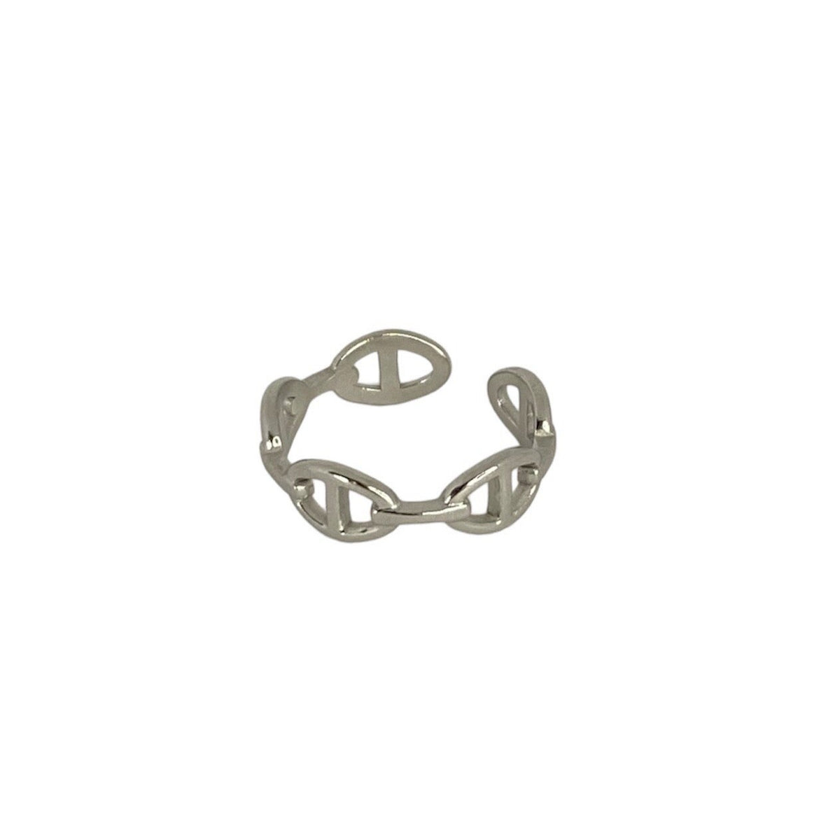Bague maille marine argentée acier inoxydable pour femme 