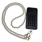 Bijou chaine de telephone en perles blanches Tendance femme 