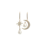 Boucles d’oreilles Céleste demi lune et étoile doré en acier inoxydable pour femme