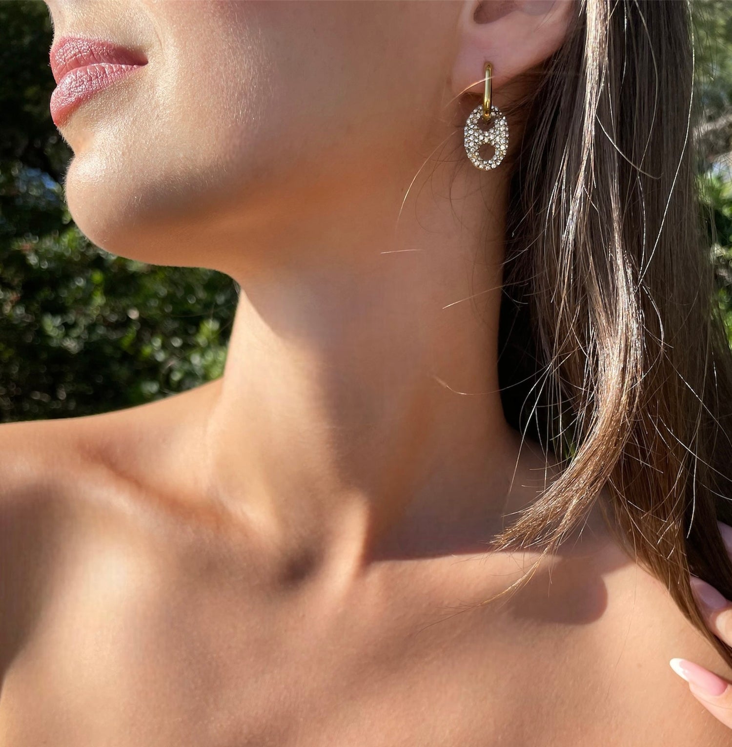 Boucles d’oreille maille marine pour femme élégante chic 