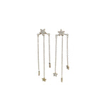 Boucles d’oreilles pendantes étoiles doré en acier inoxydable pour femme 