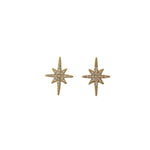 Boucles d’oreilles puces en forme d’étoile strass doré en acier inoxydable femme