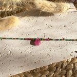 Bracelet en pierres naturelles aventurine et agate rose pour femme 