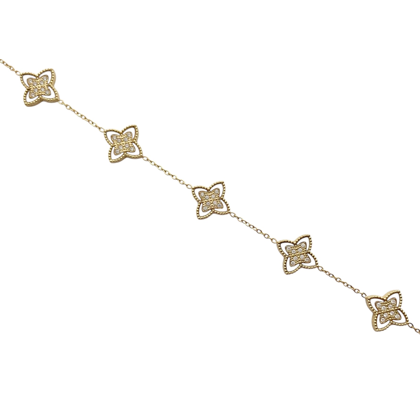 Bracelet trèfles blanc nacré femme 