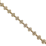 Bracelet trèfles oxyde de zirconium et acier inoxydable doré tendance pour femme  