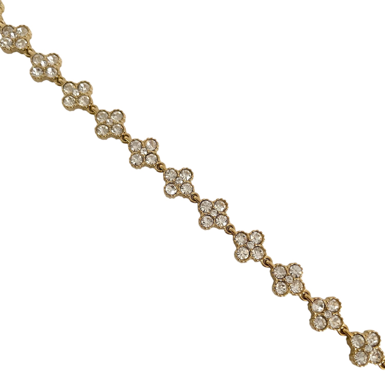 Bracelet trèfles oxyde de zirconium et acier inoxydable doré tendance pour femme  