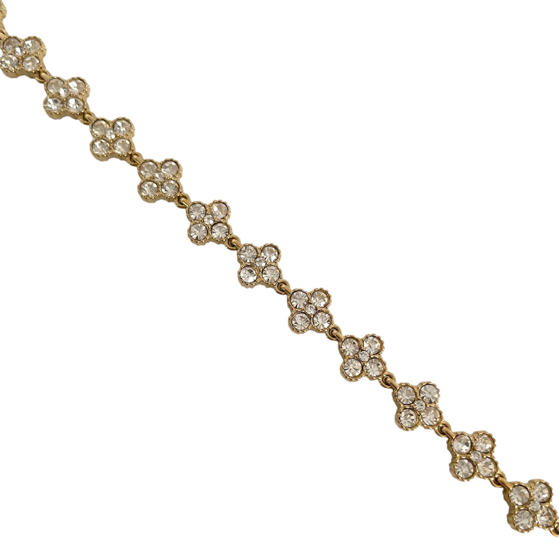 Bracelet trèfles oxyde de zirconium et acier inoxydable doré tendance pour femme  