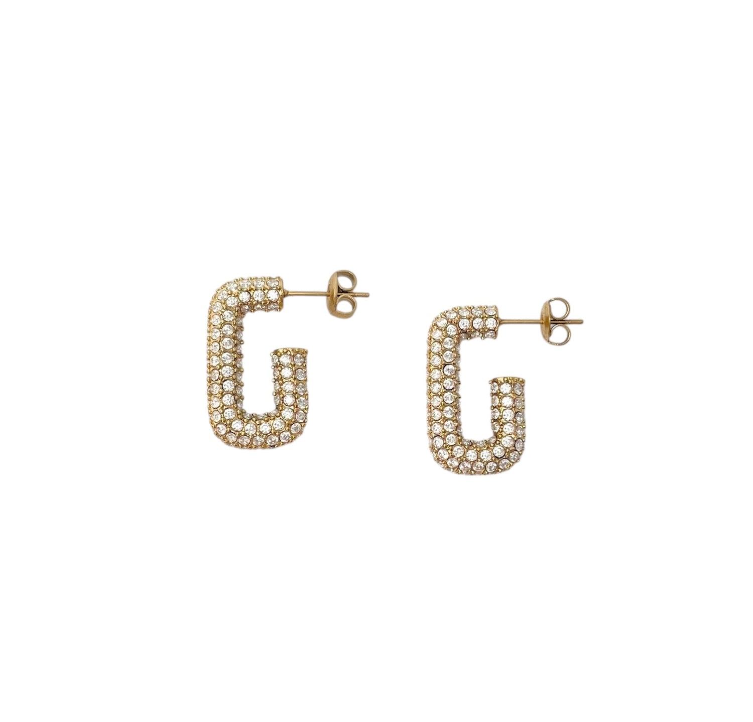 Boucles d’oreilles rectangulaire strass - Euphoria