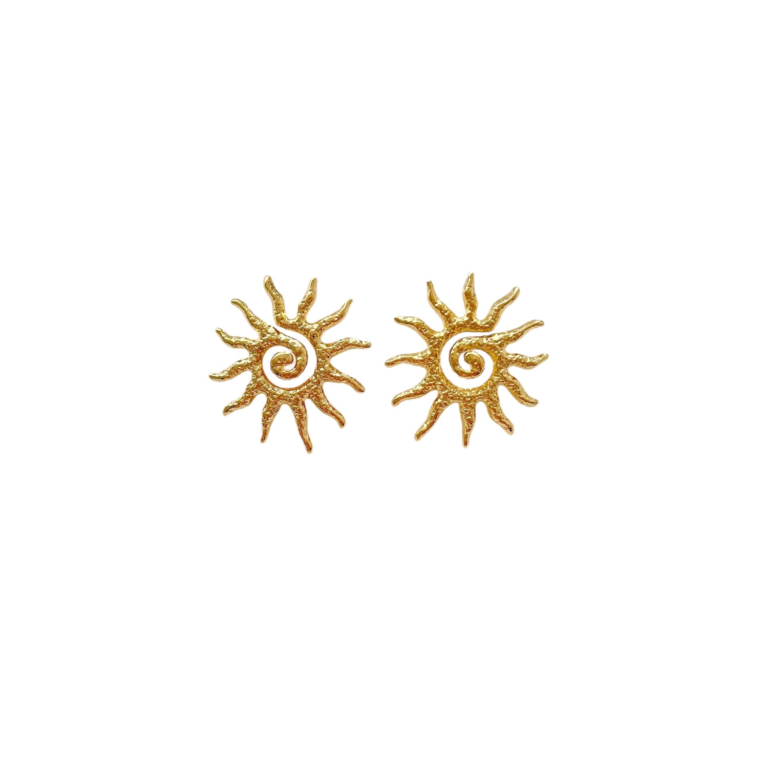 Boucles d’oreilles soleil en acier inoxydable doré femme tendance été 2025