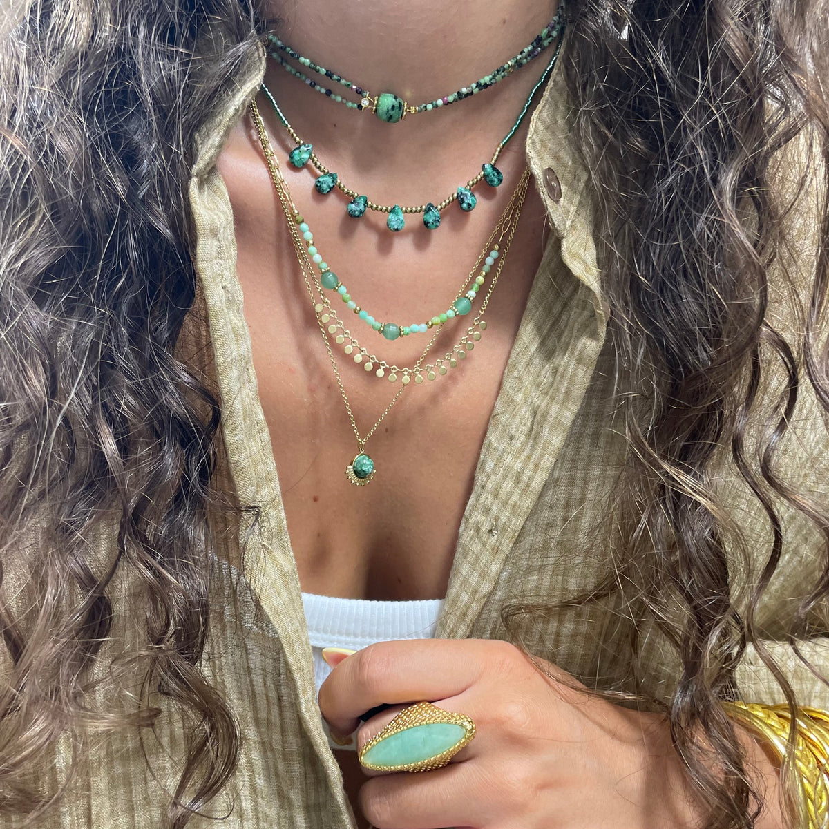 Collier choker pierre naturelle - Gipsy