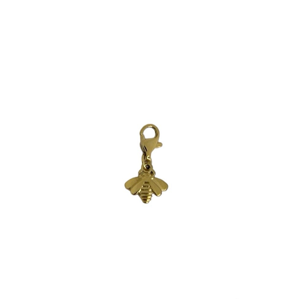 Charm abeille en acier inoxydable doré 