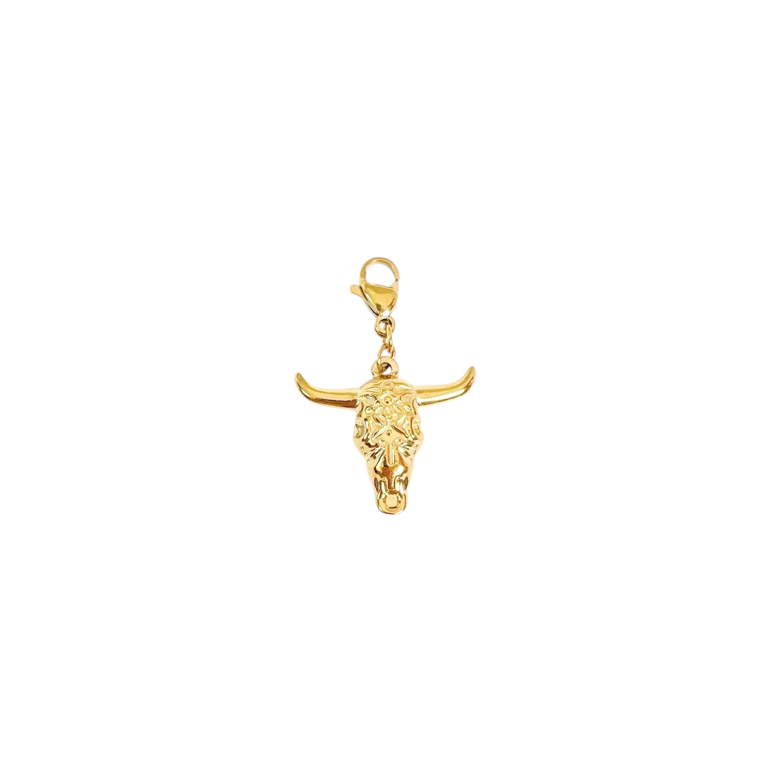 Charm taureau acier inoxydable dore 