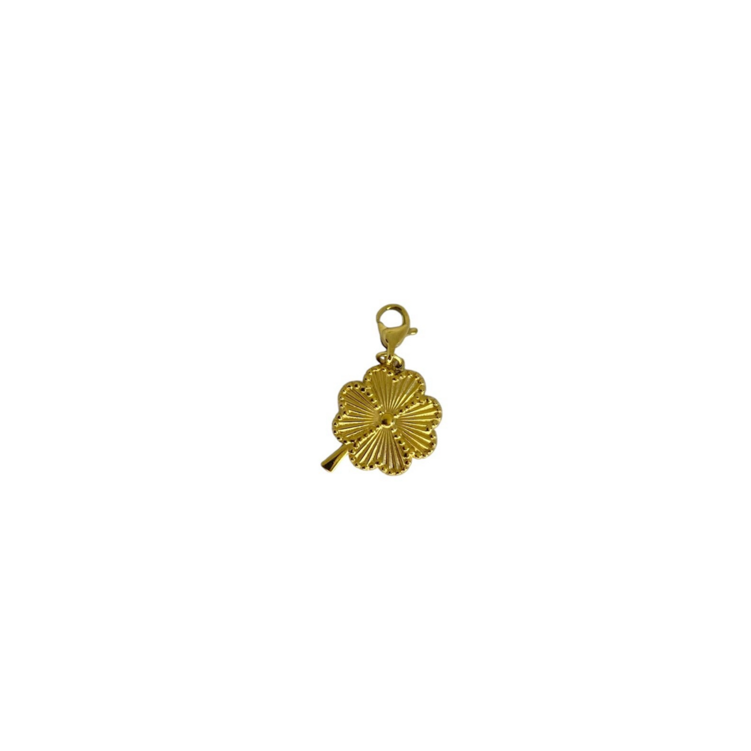 Charm trèfle acier inoxydable doré 