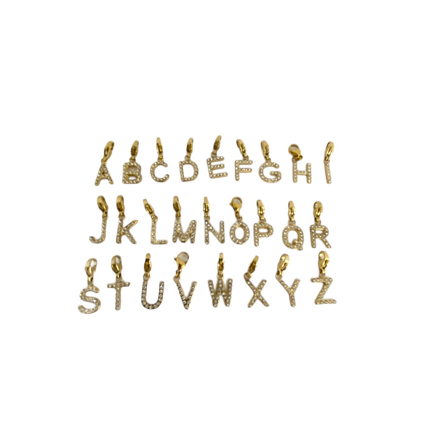 Charm lettres en acier doré pour femme 