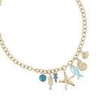 Collier avec breloques poisson en acier inoxydable bijou tendance été femme 