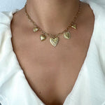 Collier breloques cœurs femme 