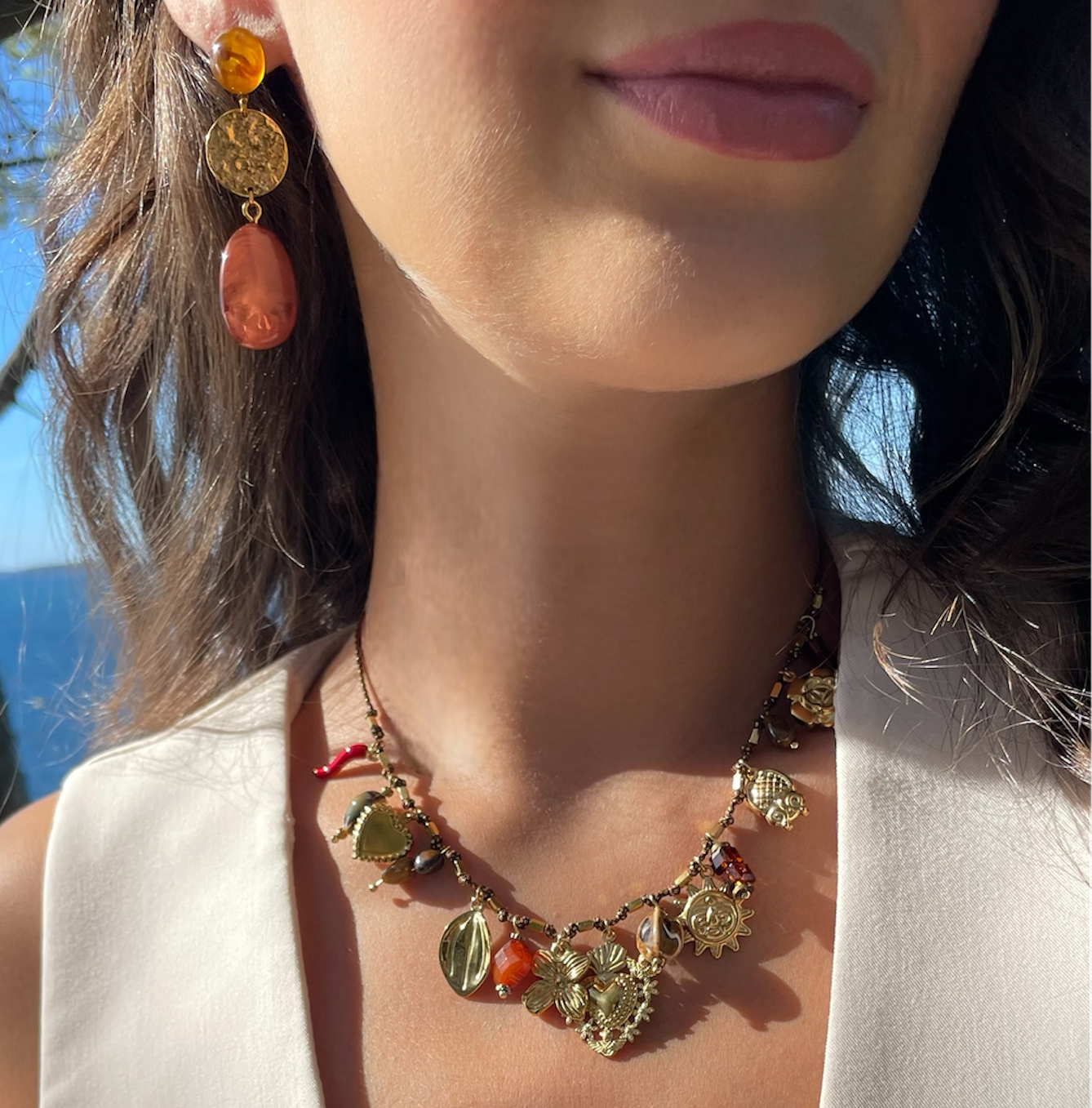 Collier breloques ex-voto tendance pour femme 