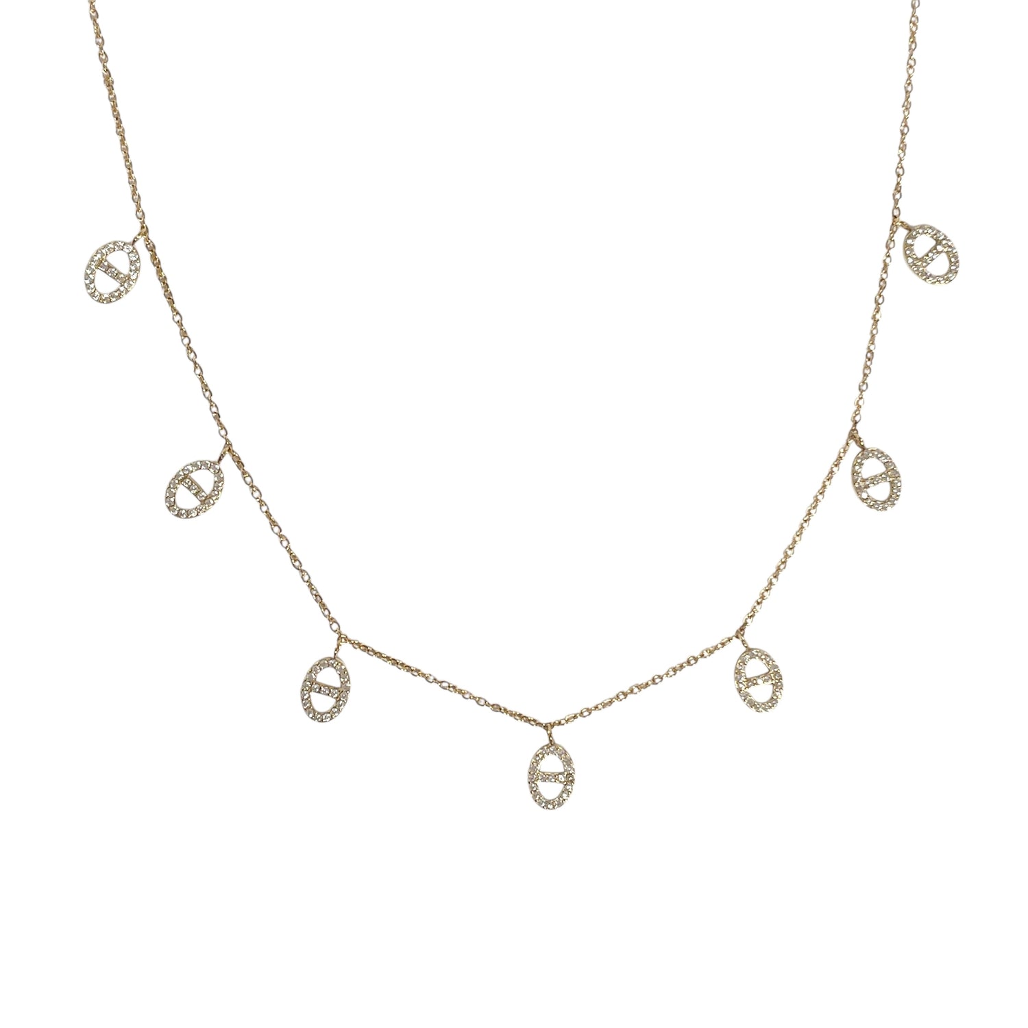 Collier Breloques Maille Marine tendance en acier inoxydable doré pour femme