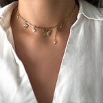 Collier breloques papillon doré femme 