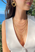 Collier cascade chic et élégant en acier inoxydable doré pour femme 