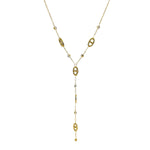 Collier maille marine en forme de y en acier inoxydable doré pour femme 