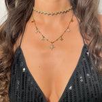 Collier étoiles doré en acier inoxydable tendance pour femme 