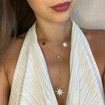 Collier étoiles en Y acier inoxydable doré 