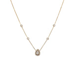 Collier goutte cristaux zircon en acier inoxydable doré pour femme 