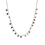 Collier ras de cou argenté Multi étoiles en acier inoxydable pour femme