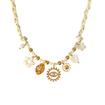 Collier œil de protection avec breloques tendance pour femme