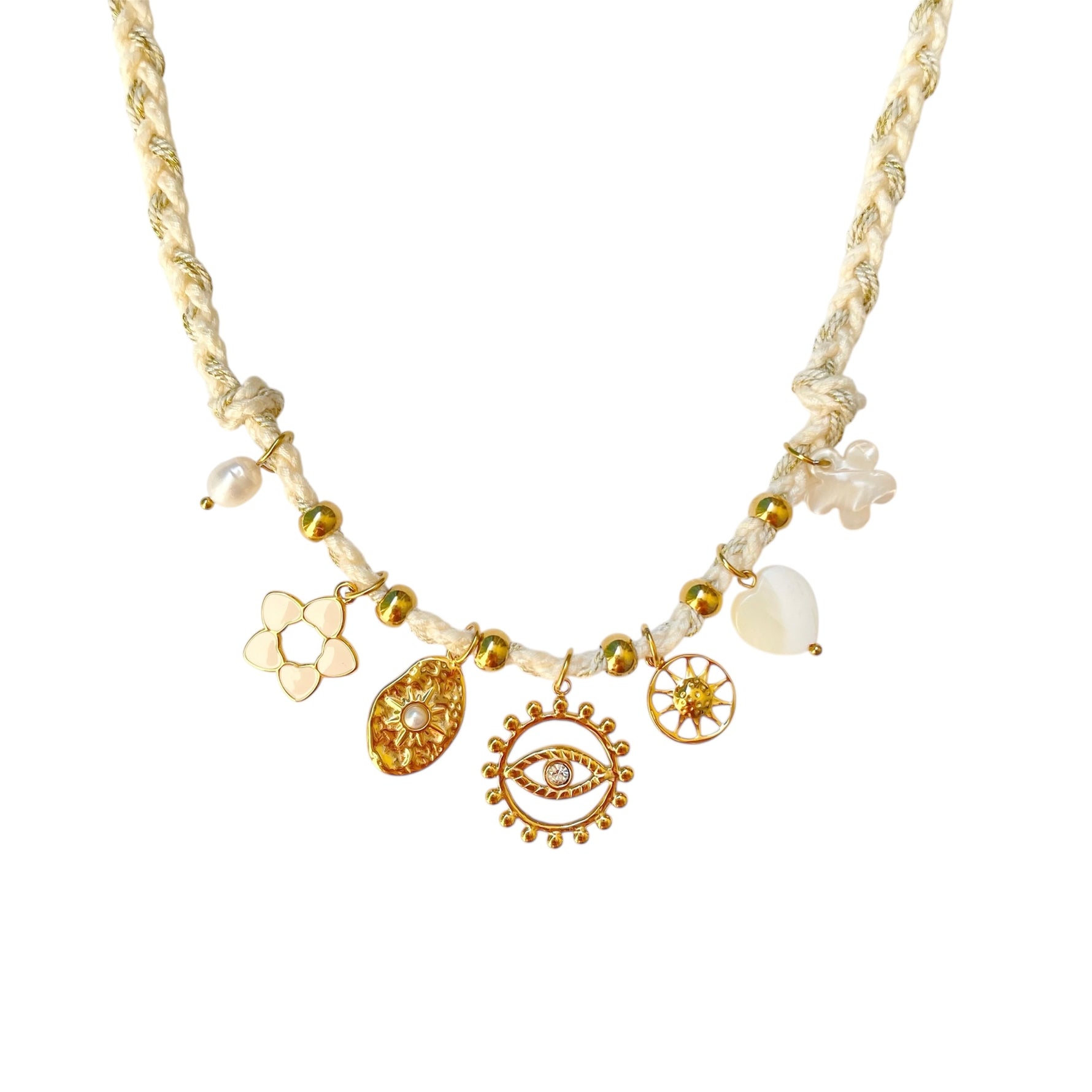 Collier œil de protection avec breloques tendance pour femme