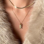 Collier ourson en acier inoxydable doré tendance pour femme 