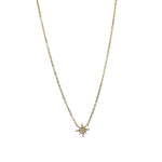 Collier fin petite étoile strass doré en acier inoxydable pour femme 
