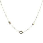 Collier ras de cou maille marine en acier inoxydable doré pour femme 