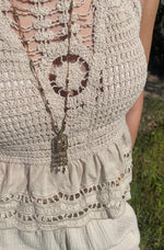 Collier sautoir en pierres naturelles turquoise pour femme 