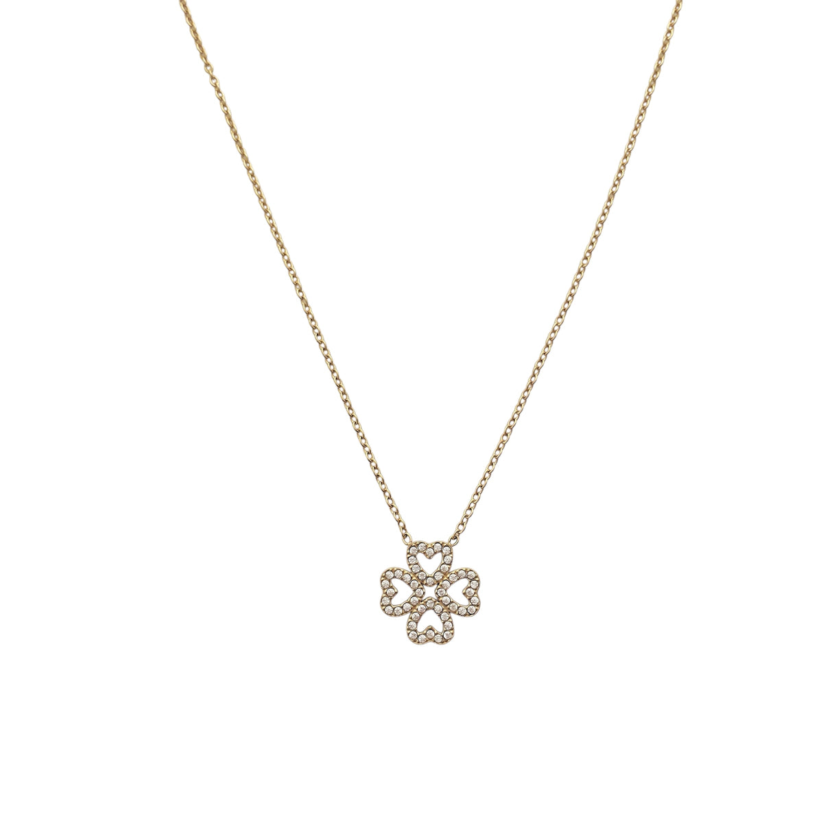 Collier trèfle ajustable en acier inoxydable doré tendance pour femme